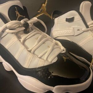 Air Jordan 6 Rings - White, Black & Gold Men’s 9.5